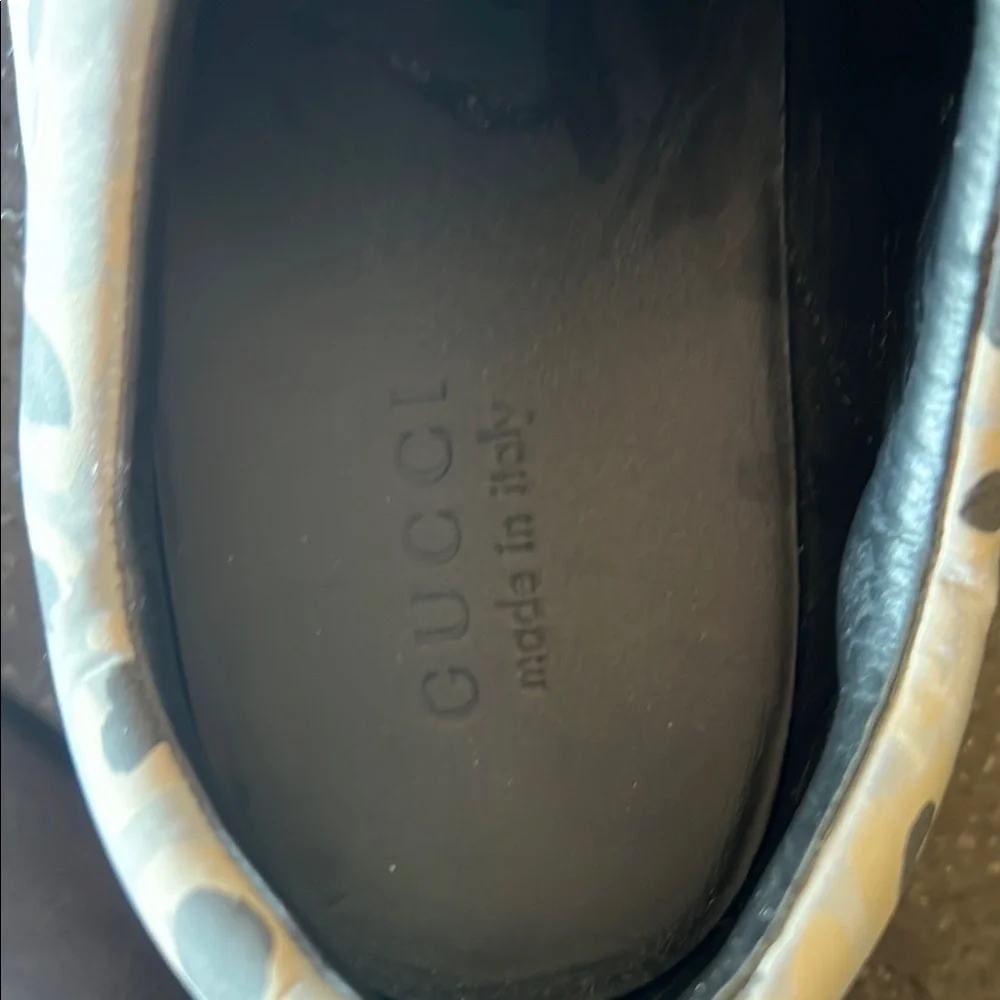 Gucci Leopard Print Athletic Shoes in Gray, Black & Pink